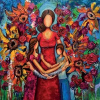 Shazly Khan, My children, my everything!, 24 x 24 Inch, Acrylic on Canvas, Figurative Paintings, AC-SZK-137